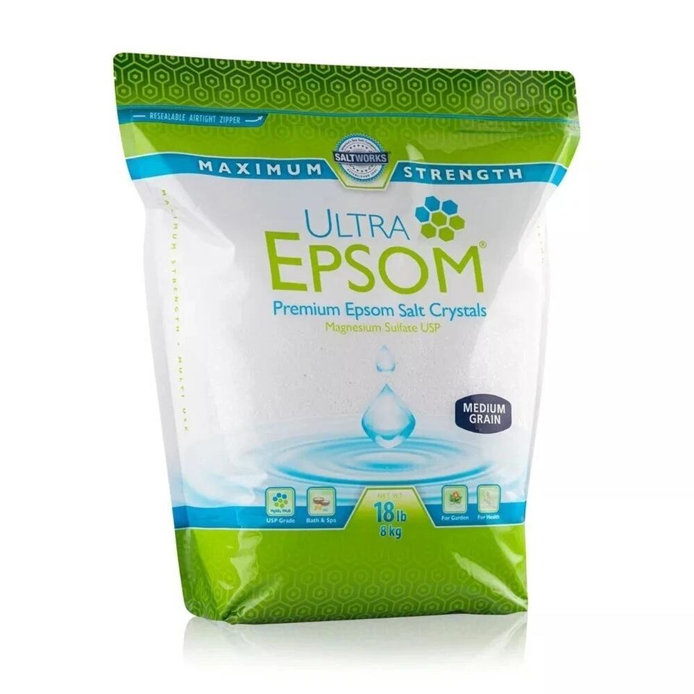 SaltWorks Ultra Epsom Bath Salt 18lb USP Grade Magnesium Sulfate NEW
